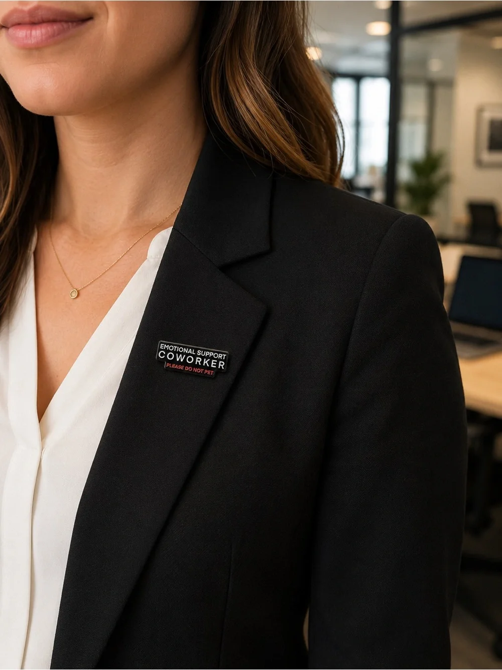 Emotional Support Coworker Enamel Pin and Workplace Decal